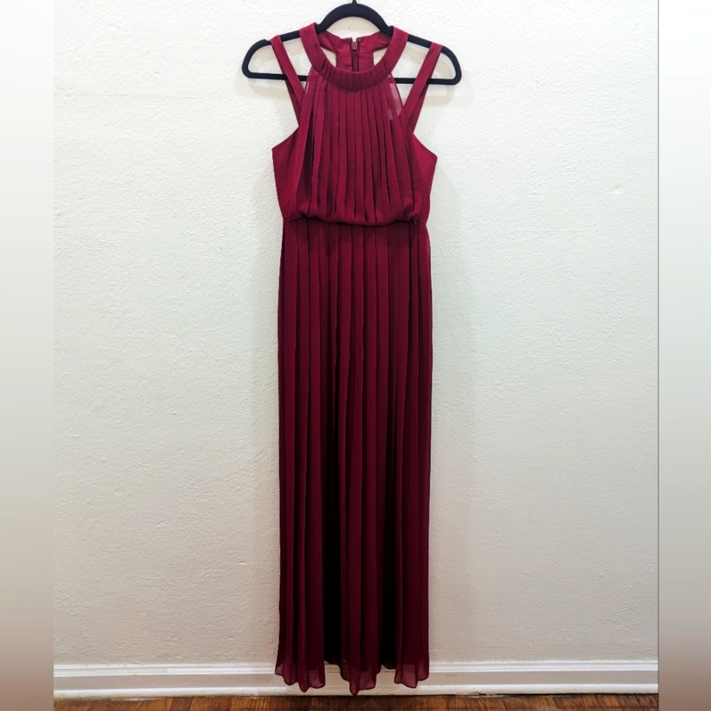 BCBGeneration BURGUNDY CHIFFON DRESS SIZE 2/4
